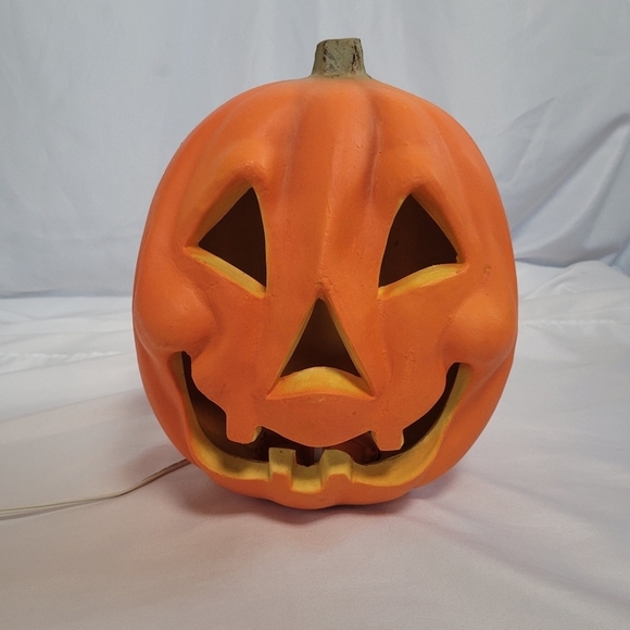 VTG Seasons by Zauder's Foam Blow Mold Lightup Pumpkin Jack-O-Lantern 13" - Picture 2 of 8